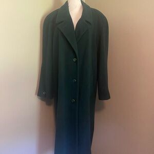 Vintage Julia Klein Dark Green Long Maxi Dress Coat Sz 16